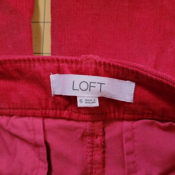 Awesome LOFT Pink Corduroy Palmer Wide Leg Pants Misses Size 6 - Picture 4 of 11